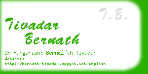 tivadar bernath business card